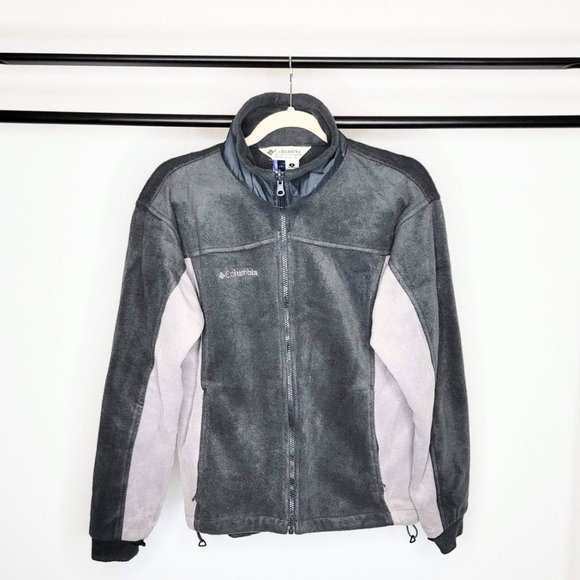 Columbia Challenge Series 90s Core Gray 2-Piece Polar Fleece w/Nylon Jacket SZ M - Picture 2 of 16